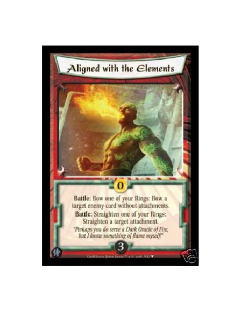 Aligned with the Elements  - Battle: Bow one of your Rings: Bow a target enemy card without attachments.  Battle: Straighten one