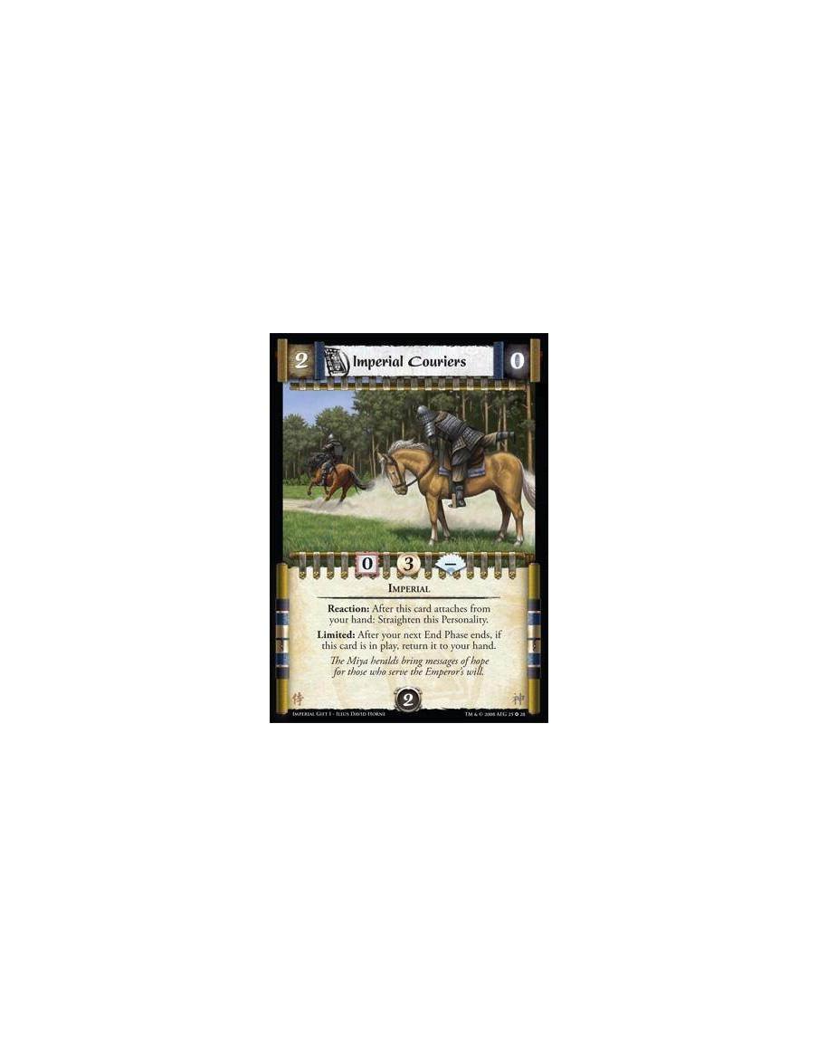 Imperial Couriers  - Reaction: After this card attaches from your hand: Straighten this Personality. Limited: After your next En