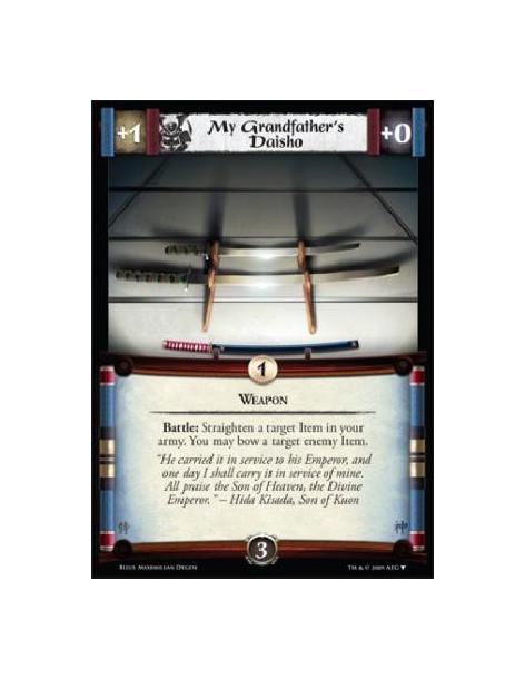 My Grandfather's Daisho  - WeaponBattle: Straighten a target Item in your army. You may bow a target enemy Item.