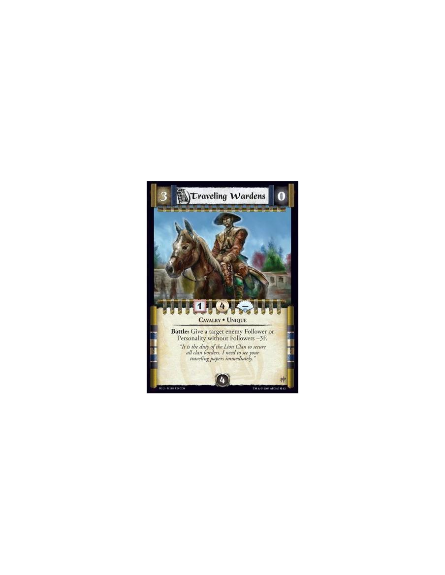 Traveling Wardens  - Cavalry • Unique Battle: Give a target enemy Follower or Personality without Followers -3F.