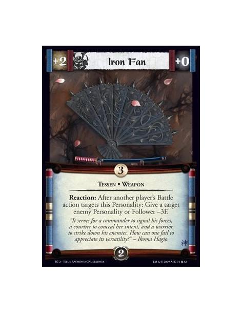 Iron Fan  - Tessen • Weapon Reaction: After another player’s Battle action targets this Personality: Give a target enemy Persona