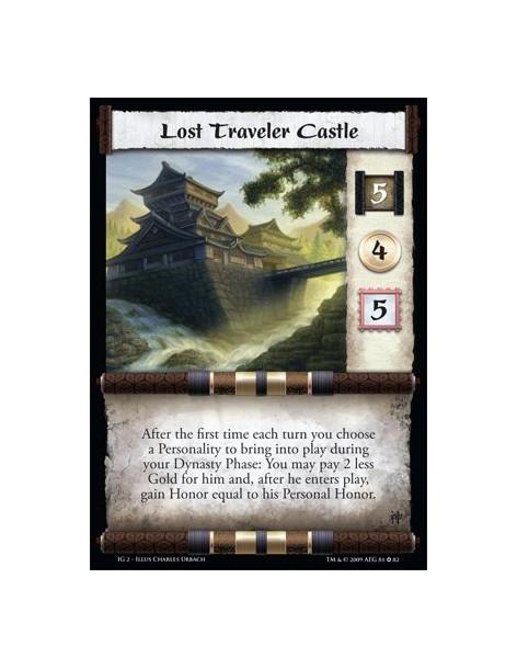 Lost Traveler Castle  - After the first time each turn you choose a Personality to bring into play during your Dynasty Phase: Yo
