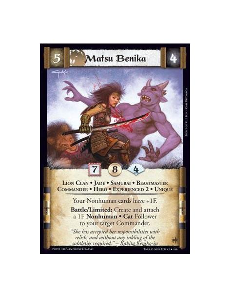 Matsu Benika Exp2  - Lion Clan • Jade • Samurai • Beastmaster • Commander • Hero • Experienced 2 • Unique Your Nonhuman cards ha