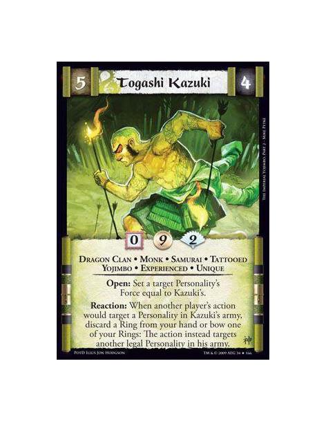 Togashi Kazuki Exp  - Dragon Clan • Monk • Samurai • Tattooed • Yojimbo • Experienced • Unique Open: Set a target Personality’s 