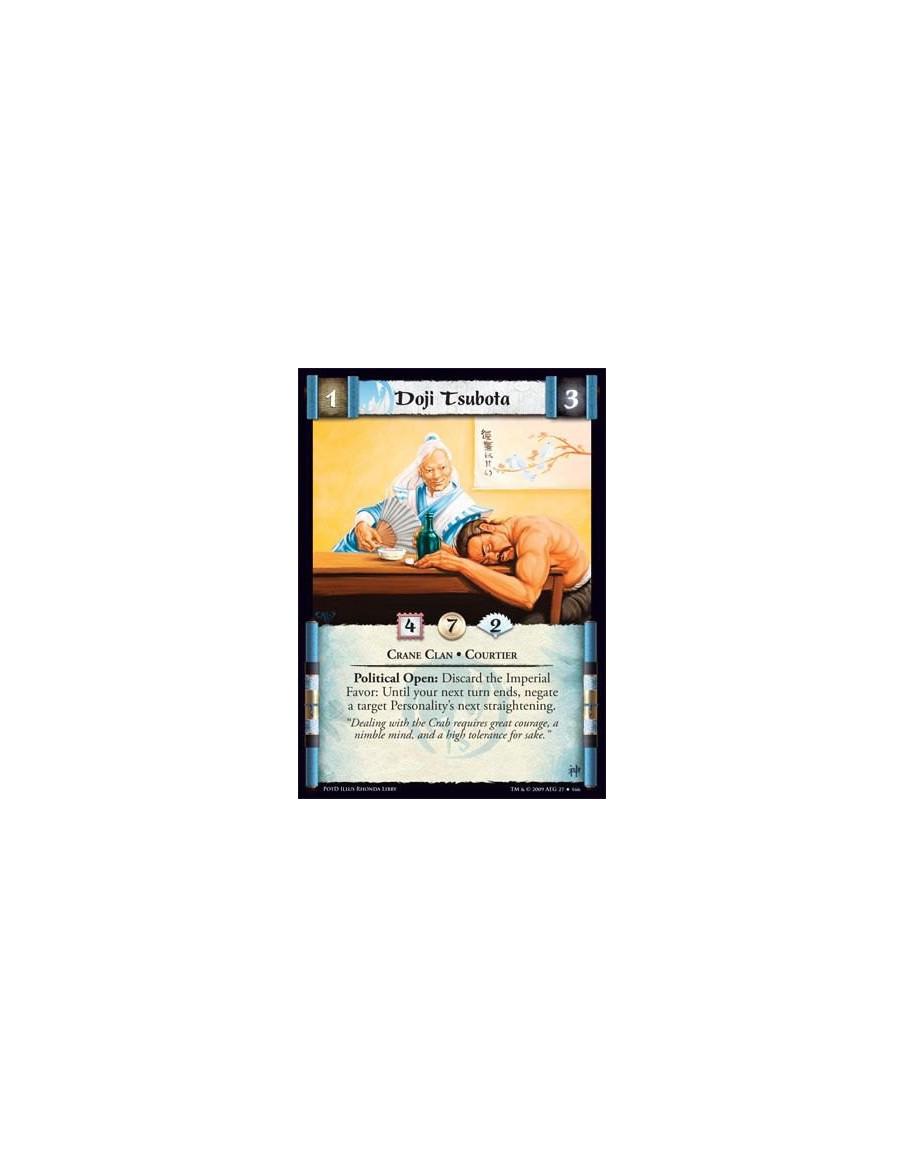 Doji Tsubota  - Crane Clan • Courtier Political Open: Discard the Imperial Favor: Until your next turn ends, negate a target Per
