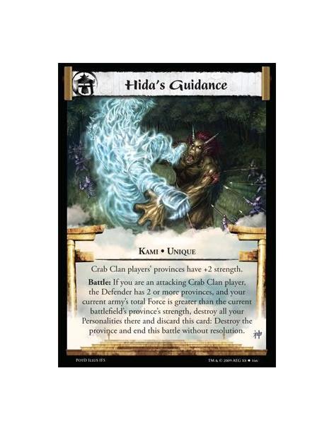Hida's Guidance (Español)  - Kami • Unique Crab Clan players’ provinces have +2 strength. Battle: If you are an attacking Crab C
