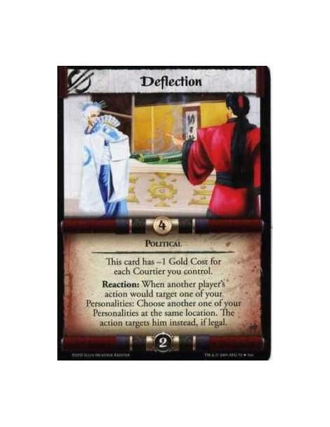 Deflection  - Political This card has -1 Gold Cost for each Courtier you control. Reaction: When another player’s action would t