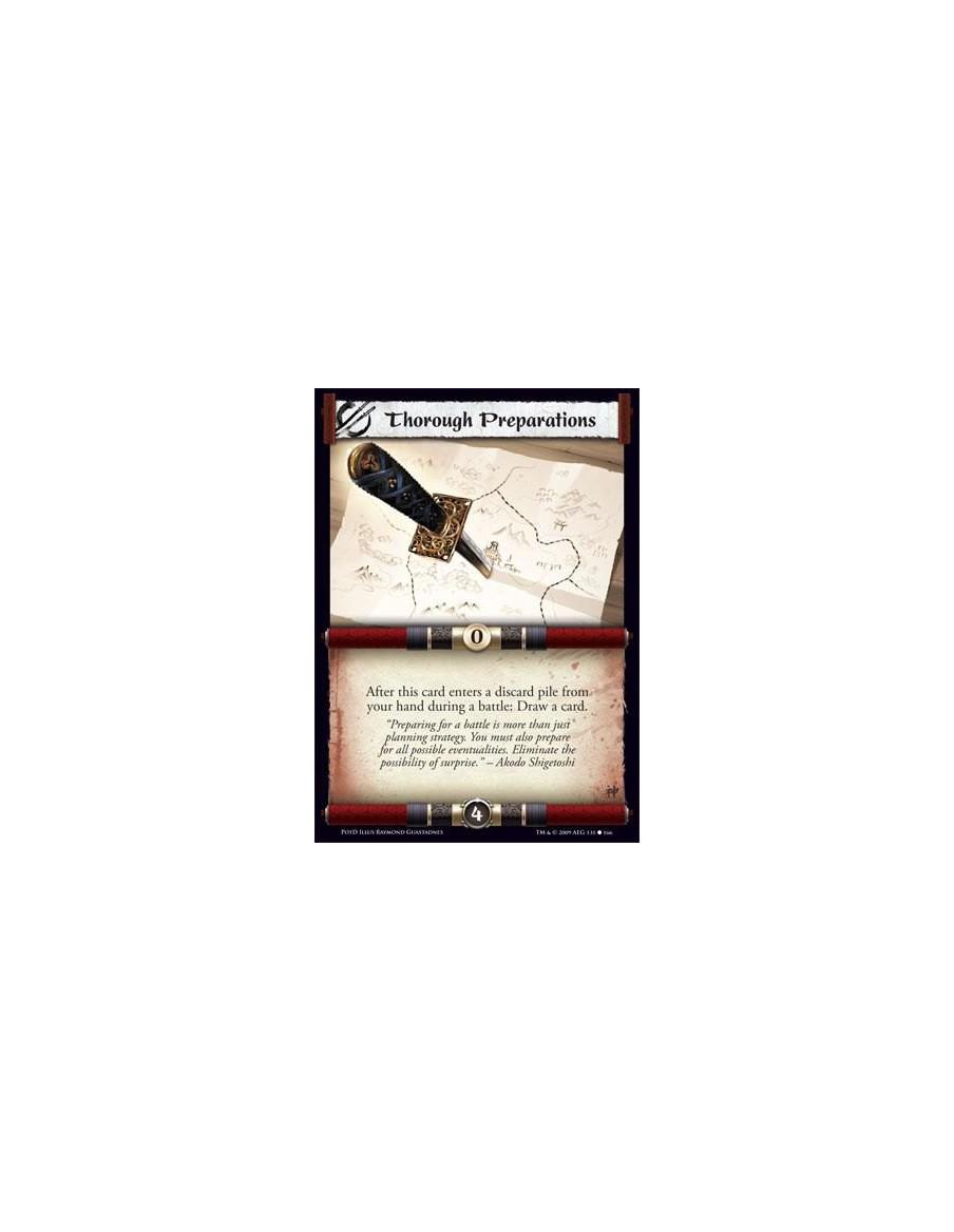 Thorough Preparations  - After this card enters a discard pile from your hand during a battle: Draw a card.