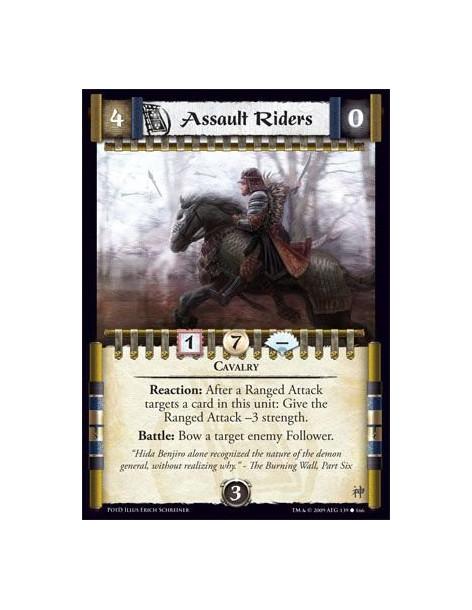 Assault Riders  - Cavalry Reaction: After a Ranged Attack targets a card in this unit: Give the Ranged Attack -3 strength. Battl