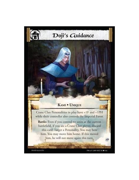 Doji's Guidance FOIL  - Kami • Unique Crane Clan Personalities in play have +1F and +1PH while their controller also controls th