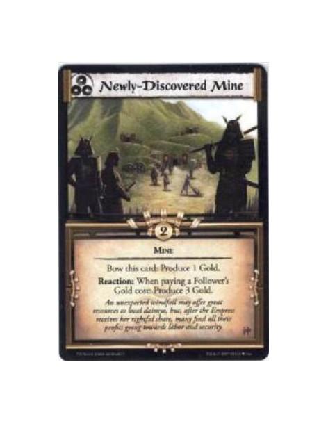 Newly-Discovered Mine (Spanish)  - Mine Bow this card: Produce 1 Gold. Reaction: When paying a Follower’s Gold cost: Produce 3 G