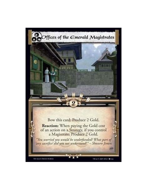 Offices of the Emerald Magistrates  - Bow this card: Produce 2 Gold. Reaction: When paying the Gold cost of an action on a Strat