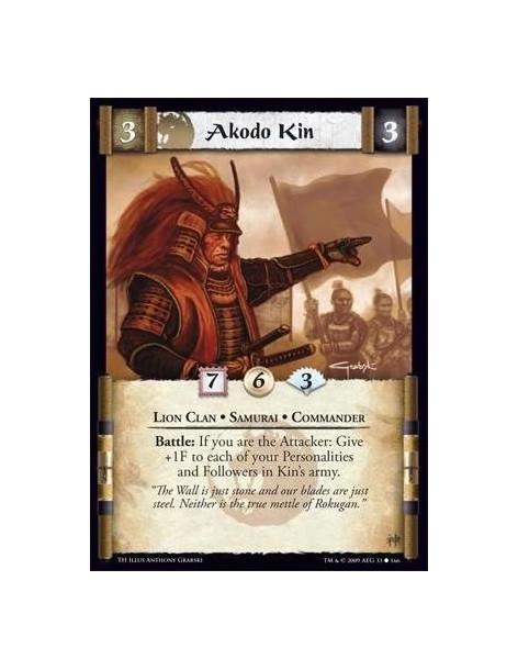 Akodo Kin  - Lion Clan • Samurai • Commander Battle: If you are the Attacker: Give +1F to each of your Personalities and Followe