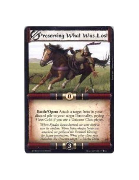 Preserving What Was Lost  - Battle/Open: Attach a target Item in your discard pile to your target Personality, paying 3 less Gol