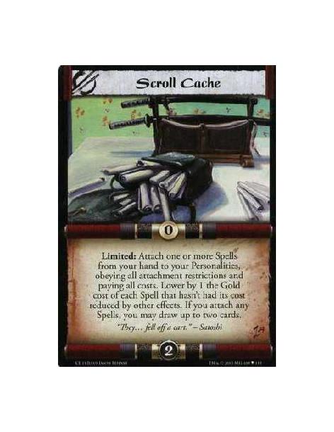 Scroll Cache  - Limited: Attach one or more Spells from your hand to your Personalities obeying all attachment restrictions and 