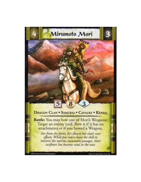 Mirumoto Mori  - Dragon Clan • Samurai • Cavalry • Kensai Battle: You may bow one of Mori’s Weapons: Target an enemy card. Bow i