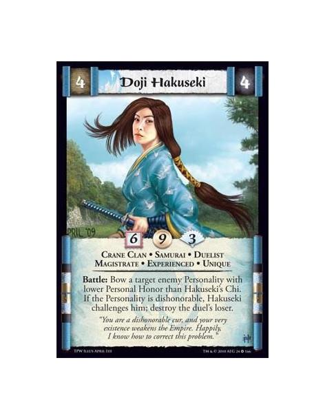 Doji Hakuseki Exp (Español)  - Crane Clan * Samurai * Duelist * Magistrate * Experienced * Unique Battle: Bow a target enemy Per