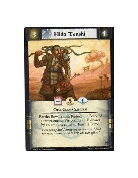Hida Tenshi  - Crab Clan • Samurai Battle: Bow Tenshi: Reduce the Force of a target enemy Personality or Follower  by an amount 