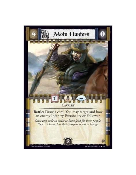 Moto Hunters  - Cavalry Battle: Draw a card. You may target and bow an enemy Infantry Personality or Follower.