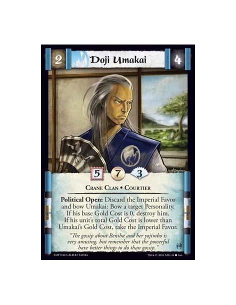 Doji Umakai  - Crane Clan • Courtier Political Open: Discard the Imperial Favor and bow Umakai: Bow a target Personality. If his
