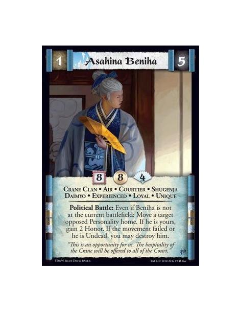 Asahina Beniha Exp  - Crane Clan • Air • Courtier • Shugenja • Daimyo • Experienced • Loyal • Unique Political Battle: Even if B