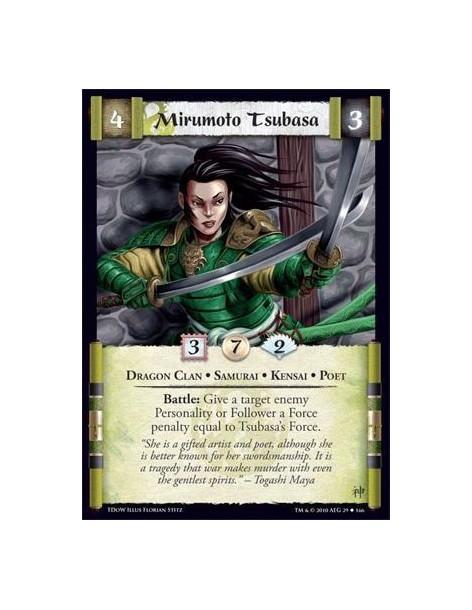 Mirumoto Tsubasa  - Dragon Clan • Samurai • Kensai • Poet Battle: Give a target enemy Personality or Follower a Force penalty eq