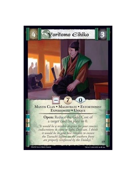 Yoritomo Eihiko Exp (Spanish)  - Mantis Clan • Magistrate •Extortionist • Experienced • Unique Open: Reduce the Gold Cost of a t
