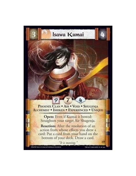 Isawa Kumai Exp  - Phoenix Clan • Air • Void • Shugenja • Alchemist • Ishiken • Experienced • Unique Open: Even if Kumai is bowe