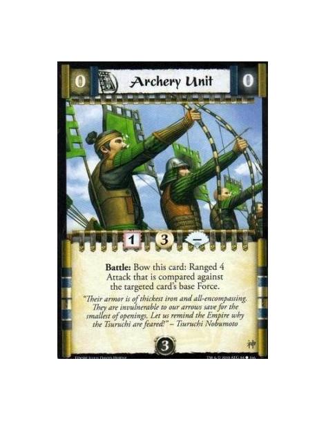 Archery Unit (Español)  - Battle: Bow this card: Ranged 4 Attack that is compared against the targeted card’s base Force.