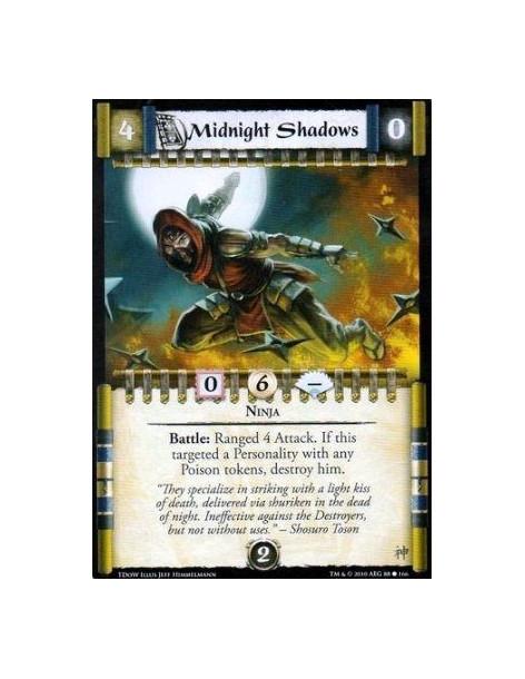 Midnight Shadows (Spanish Language)  - Ninja Battle: Ranged 4 Attack. If this targeted a Personality with any Poison tokens, des