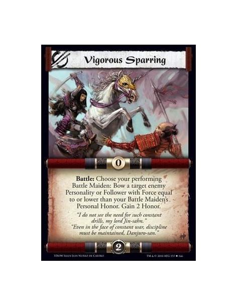 Vigorous Sparring  - Battle: Choose your performing Battle Maiden: Bow a target enemy Personality or Follower with Force equal t