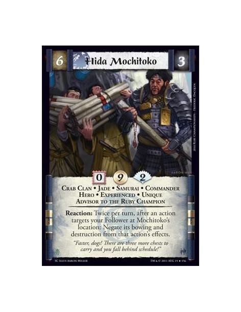 Hida Mochitoko Exp  - Crab Clan • Jade • Samurai • Commander • Hero • Experienced • Unique • Advisor to the Ruby ChampionReactio