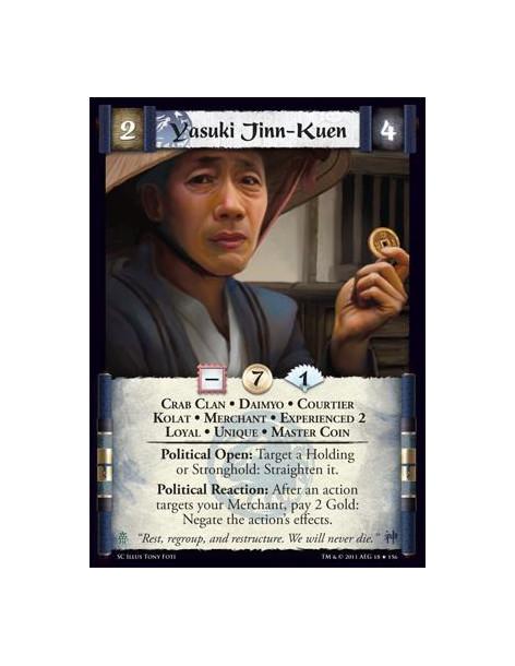 Yasuki Jinn-Kuen Exp2  - Crab Clan • Daimyo • Courtier • Kolat • Merchant • Experienced 2 • Loyal • Unique • Master CoinPolitica