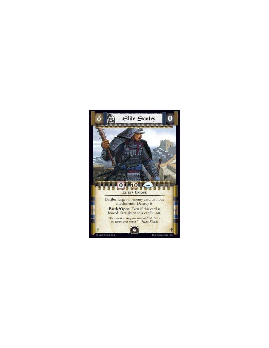 Elite Sentry  - Elite • UniqueBattle: Target an enemy card without attachments: Destroy it. Battle/Open: Even if this card is bo
