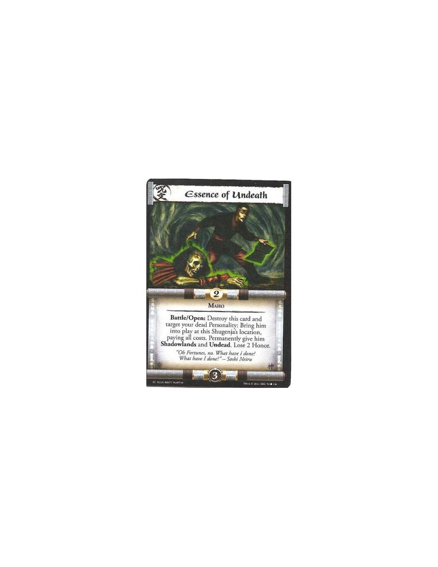 Essence of Undeath  - MahoBattle/Open: Destroy this card and target your dead Personality: Bring him into play at this Shugenja’