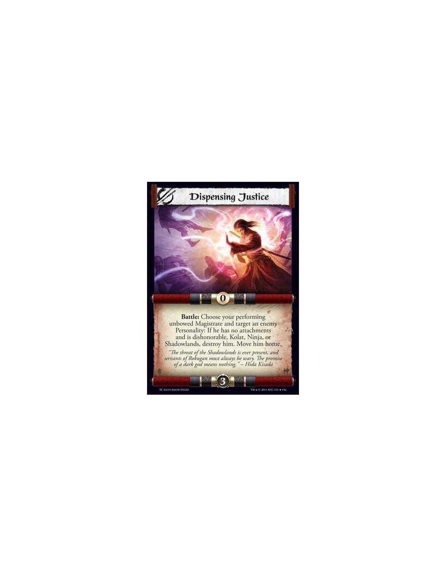 Dispensing Justice  - Battle: Choose your performing unbowed Magistrate and target an enemy Personality: If he has no attachment