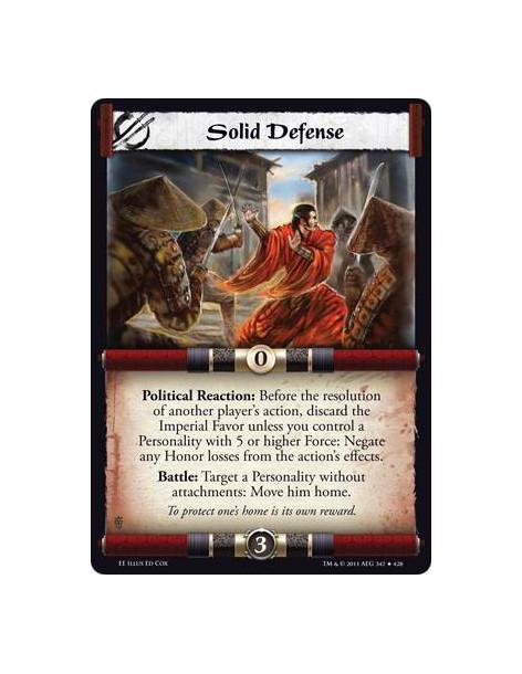 Solid Defense  - Political Reaction: Before the resolution of another player’s action, discard the Imperial Favor unless you con