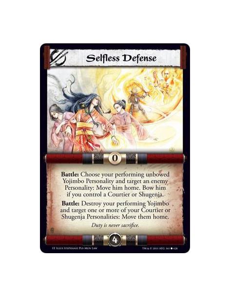 Selfless Defense  - Battle: Choose your performing unbowed Yojimbo Personality and target an enemy Personality: Move him home. B