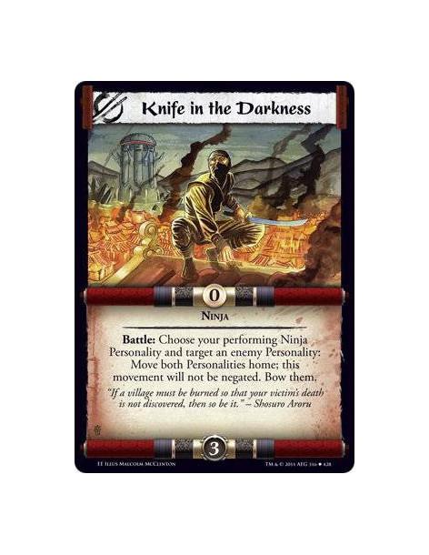 Knife in the Darkness  - NinjaBattle: Choose your performing Ninja Personality and target an enemy Personality: Move both Person