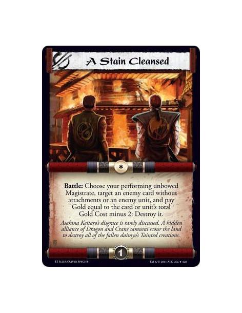 A Stain Cleansed  - Battle: Choose your performing unbowed Magistrate, target an enemy card without attachments or an enemy unit