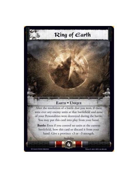 Ring of Earth  - Earth • UniqueAfter the resolution of a battle that you won, if there were ever any enemy units at that battlef