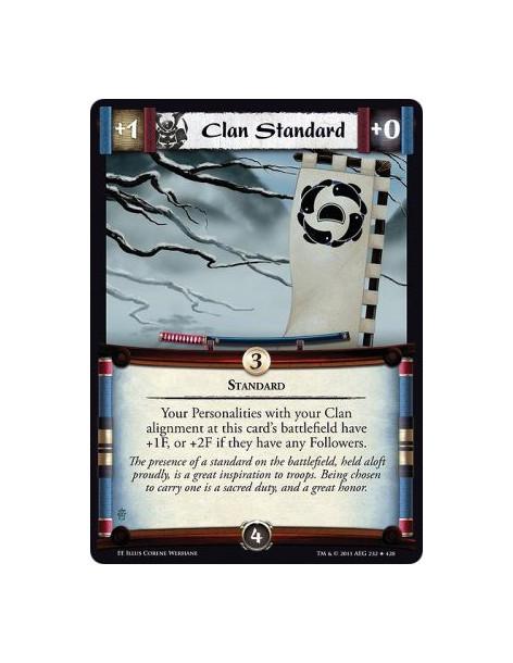 Clan Standard  - StandardYour Personalities with your Clan alignment at this card’s battlefield have +1F, or +2F if they have an