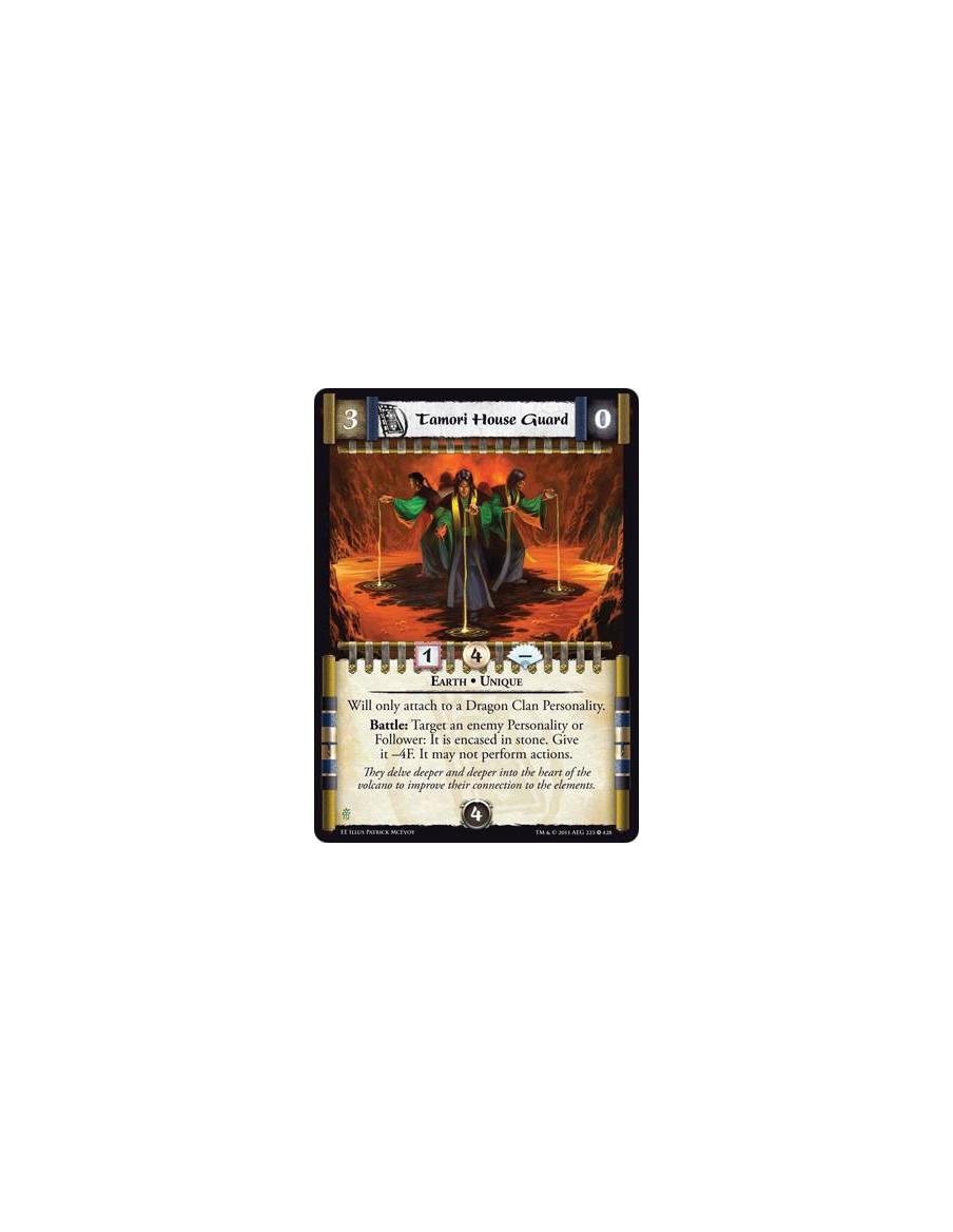 Tamori House Guard  - Earth • UniqueWill only attach to a Dragon Clan Personality. Battle: Target an enemy Personality or Follow