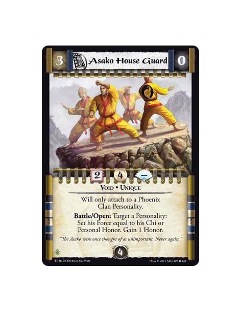 Asako House Guard  - Void • UniqueWill only attach to a Phoenix Clan Personality. Battle/Open: Target a Personality: Set his For