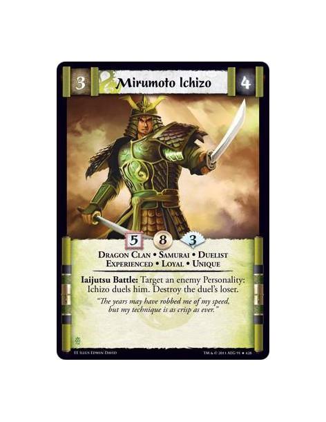 Mirumoto Ichizo Exp  - Dragon Clan • Samurai • Duelist • Experienced • Loyal • UniqueIaijutsu Battle: Target an enemy Personalit