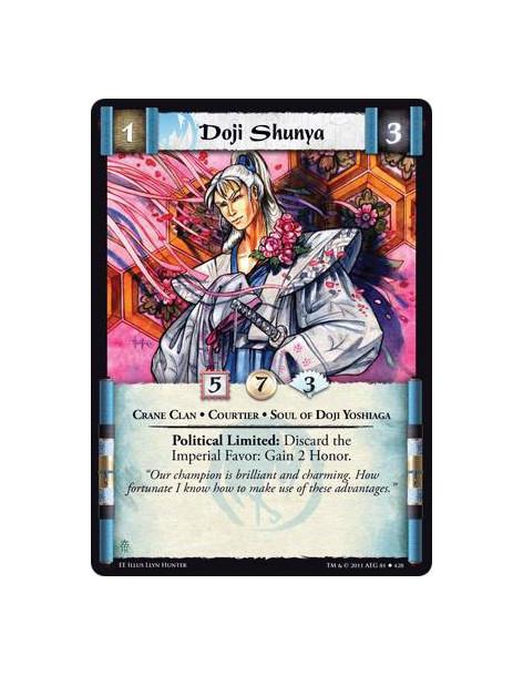 Doji Shunya  - Crane Clan • Courtier • Soul of Doji YoshiagaPolitical Limited: Discard the Imperial Favor: Gain 2 Honor.