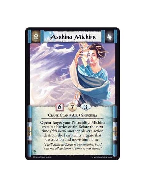 Asahina Michiru  - Crane Clan • Air • ShugenjaOpen: Target your Personality: Michiru creates a barrier of air. Before the next t