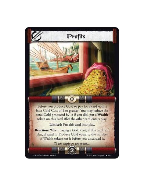 Profits  - Before you produce Gold to pay for a card with a base Gold Cost of 1 or greater: You may reduce the total Gold produc