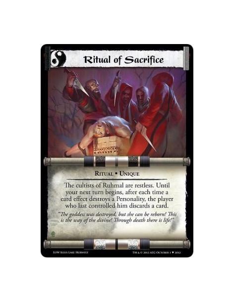 Ritual of Sacrifice  - Ritual • UniqueThe cultists of Ruhmal are restless. Until your next turn begins, after each time a card e