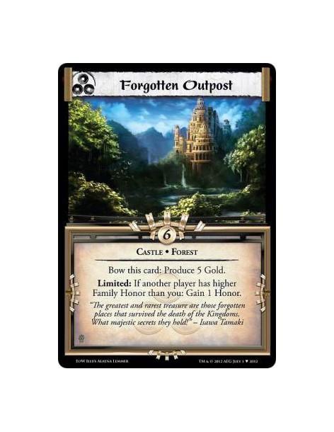 Forgotten Outpost  - Castle • ForestBow this card: Produce 5 Gold.  Limited: If another player has higher Family Honor than you: